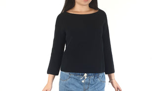 Uniqlo Black ribbed jumper with 3/4 sleeves size XS (best fits size 6)