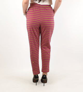 Obus pink and mustard striped comfy pants size 0, best fits size 6