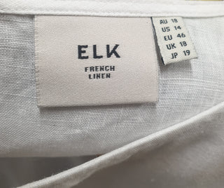 Elk white 100% linen dress size 18