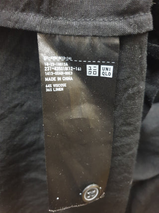 Uniqlo black linen mix shirt size XL