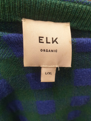 Elk blue and green cotton mix oversize jumper size L/XL