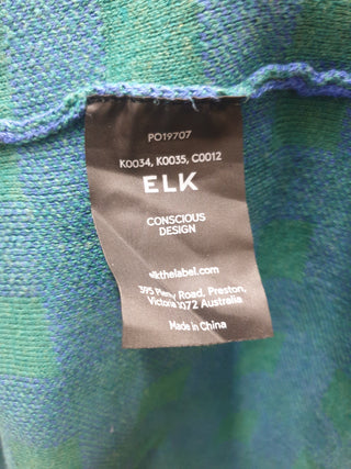 Elk blue and green cotton mix oversize jumper size L/XL