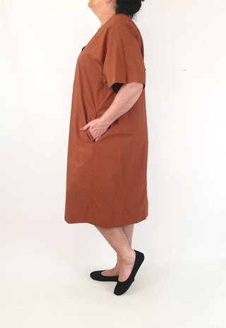 Cos deep rusty orange dress size EU 44, best fits 16-18 (as new with tags)