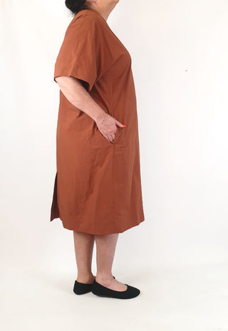 Cos deep rusty orange dress size EU 44, best fits 16-18 (as new with tags)