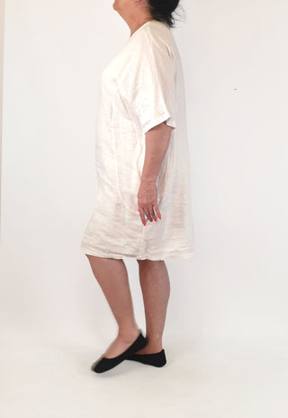 Elk white 100% linen dress size 18