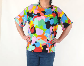 Gorman colourful print tee shirt top size 16 (Summer 2023)