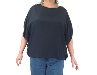 Elk deep navy batwing style top size 18