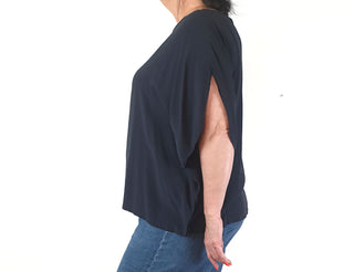 Elk deep navy batwing style top size 18