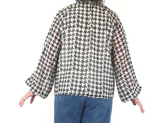 Atmos & Here houndstooth print long sleeve top size 16