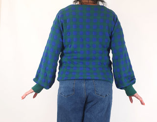 Elk blue and green cotton mix oversize jumper size L/XL