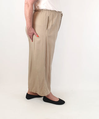 Miracle neutral beige wide leg pants size 16