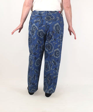 Gorman floral denim wide leg pants size 18