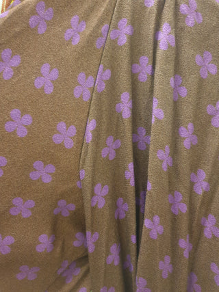 Obus brown wrap dress with purple flower print size 2, best fits 10