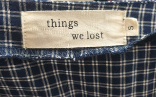 Things We Lost blue and white check cropped top size S