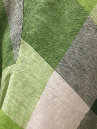 Gorman green check print linen long sleeve top size 10 (from 2023)