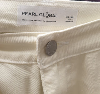 Pearly Global white wide leg cargo style pants fits size 10