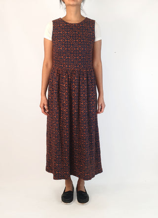 Gorman fit and flare navy and brown embroydered dress size 10 Gorman preloved second hand clothes 2