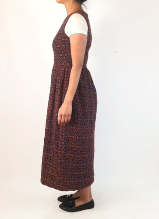 Gorman fit and flare navy and brown embroydered dress size 10 Gorman preloved second hand clothes 6