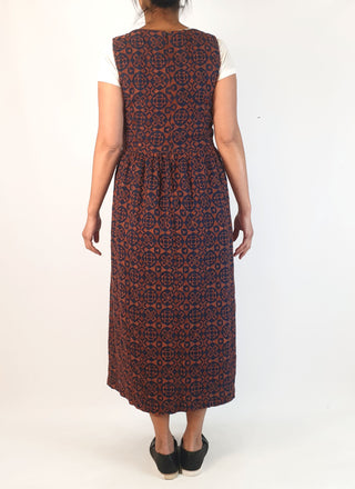 Gorman fit and flare navy and brown embroydered dress size 10 Gorman preloved second hand clothes 7