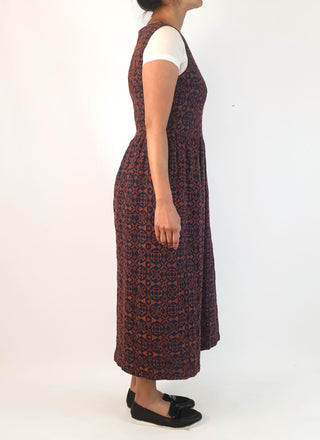 Gorman fit and flare navy and brown embroydered dress size 10 Gorman preloved second hand clothes 5