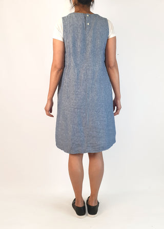 Muji denim sleeveless dress size M (small fit, best fits 10)