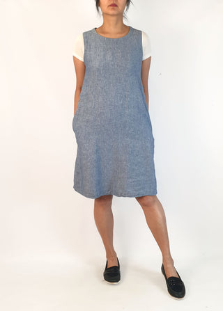 Muji denim sleeveless dress size M (small fit, best fits 10)