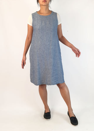 Muji denim sleeveless dress size M (small fit, best fits 10)