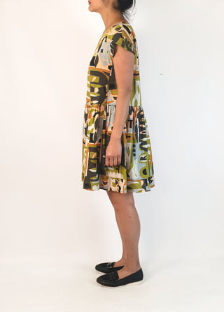 Gorman green-based unique print oversize dress size 10