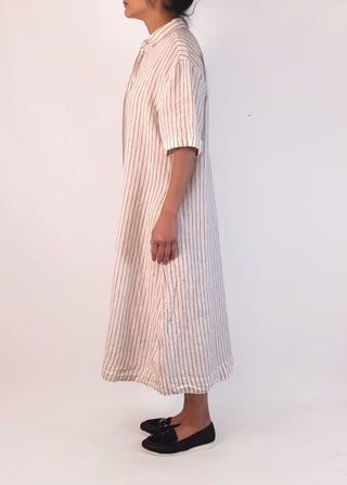 Assembly Label white and grey striped oversize linen dress size 10