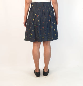 Made590 denim skirt with cute hot air balloon print size S