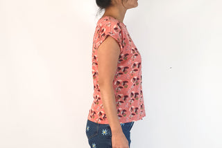 Leonard St pink top with cute flower print size 10