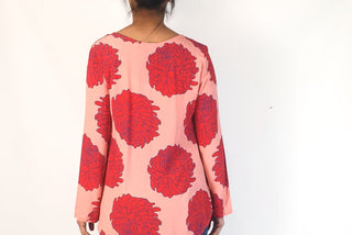 Mister Zimi pink long sleeve top with red flowers size 10 Mister Zimi preloved second hand clothes 7