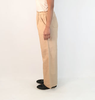 Uniqlo beige flax/cotton wide leg pants with pockets size M (small fit, best fits 10)