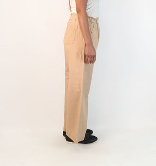 Uniqlo beige flax/cotton wide leg pants with pockets size M (small fit, best fits 10)