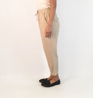 Humidity natural coloured linen mix drawstring pants size 10