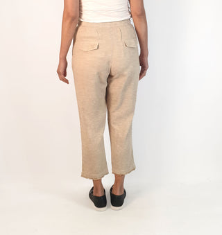 Humidity natural coloured linen mix drawstring pants size 10