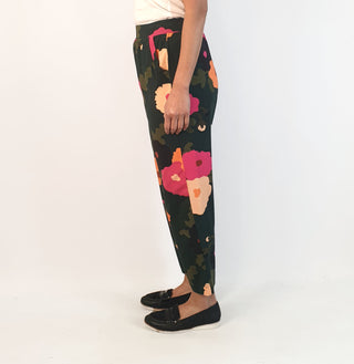 Obus green-based floral comfy pants size 2, best fits 10