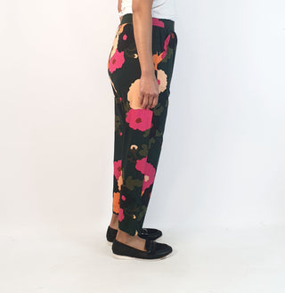 Obus green-based floral comfy pants size 2, best fits 10