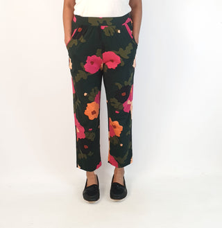 Obus green-based floral comfy pants size 2, best fits 10