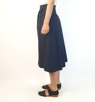 Emily and Fin navy cotton-linen mix skirt with blue buttons size XXS (best fits 6-8)