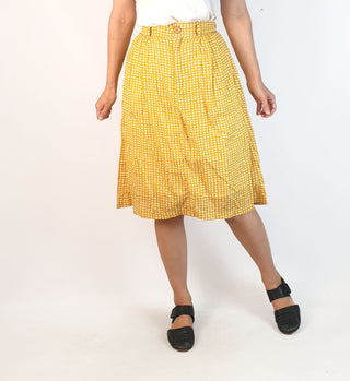 Kindling yellow print high waisted skirt size 6, fits 6 and 8 Kindling preloved second hand clothes 2