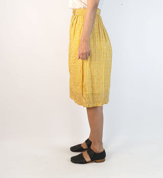 Kindling yellow print high waisted skirt size 6, fits 6 and 8 Kindling preloved second hand clothes 5