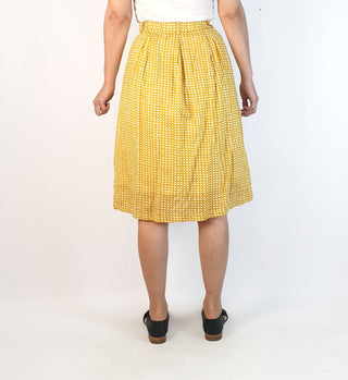 Kindling yellow print high waisted skirt size 6, fits 6 and 8 Kindling preloved second hand clothes 7