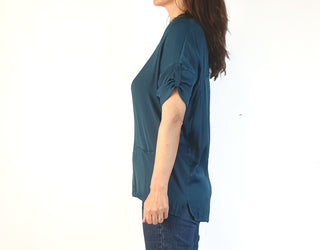 Elk deep blue silky feel top size XS, fits 6 and 8