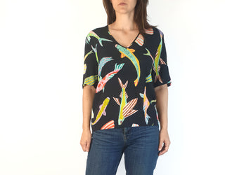 Gorman black-based fish print top size 8