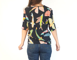 Gorman black-based fish print top size 8