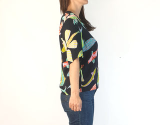 Gorman black-based fish print top size 8