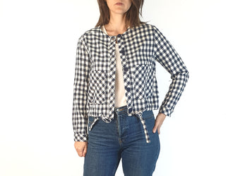 Gorman blue and white check light weight jacket size 6, fits 6 and 8