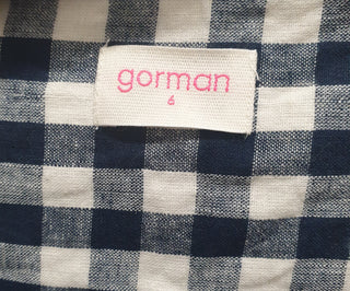 Gorman blue and white check light weight jacket size 6, fits 6 and 8