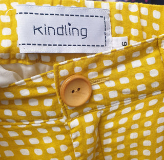 Kindling yellow print high waisted skirt size 6, fits 6 and 8 Kindling preloved second hand clothes 9